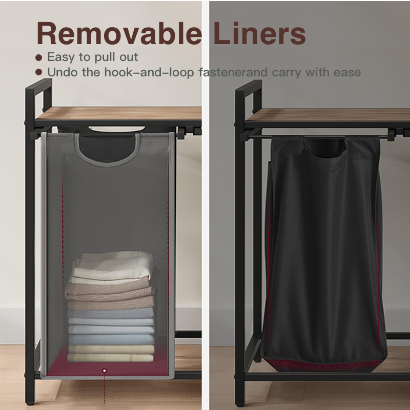 Laundry Basket with Top Shelf Pull-Out Hamper with Storage