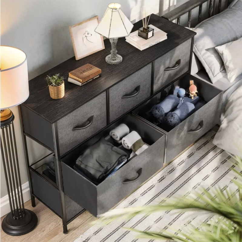 7 Fabric Drawer Chest of Drawers Clothes Storage Organiser, Gray