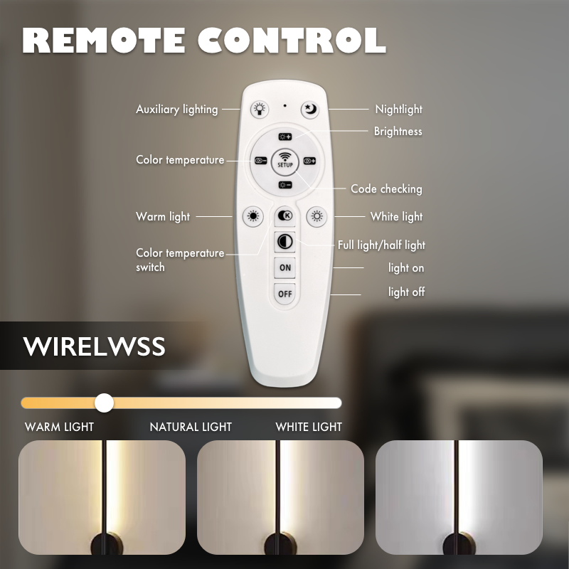 Rechargeable Wall Sconce Lights with Remote Control