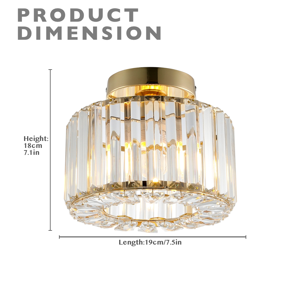 Industrial Crystal Ceiling Light