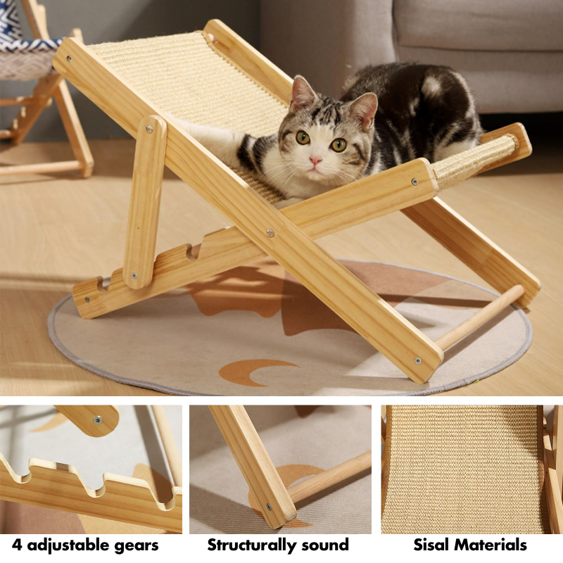 Sisal Cat Lounger Chair Scratch-Friendly Cat Bed