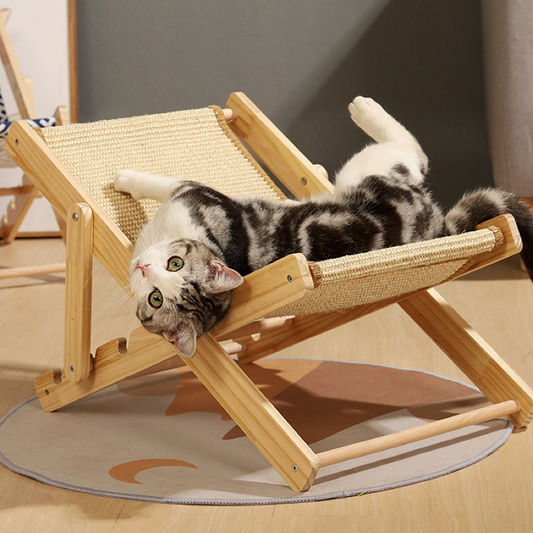 Sisal Cat Lounger Chair Scratch-Friendly Cat Bed
