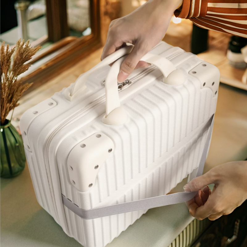 14-Inch Travel Cosmetic Case Makeup Carrying Organizer - White