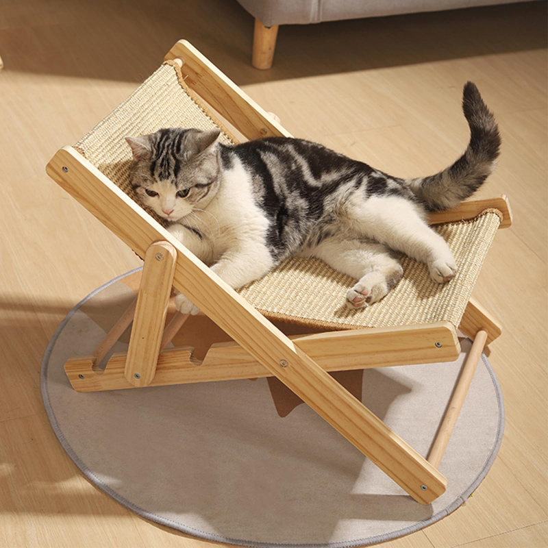 Sisal Cat Lounger Chair Scratch-Friendly Cat Bed