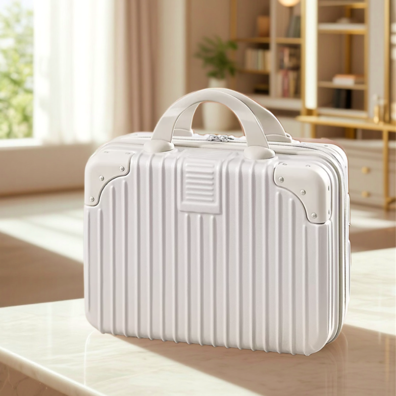 14-Inch Travel Cosmetic Case Makeup Carrying Organizer - White