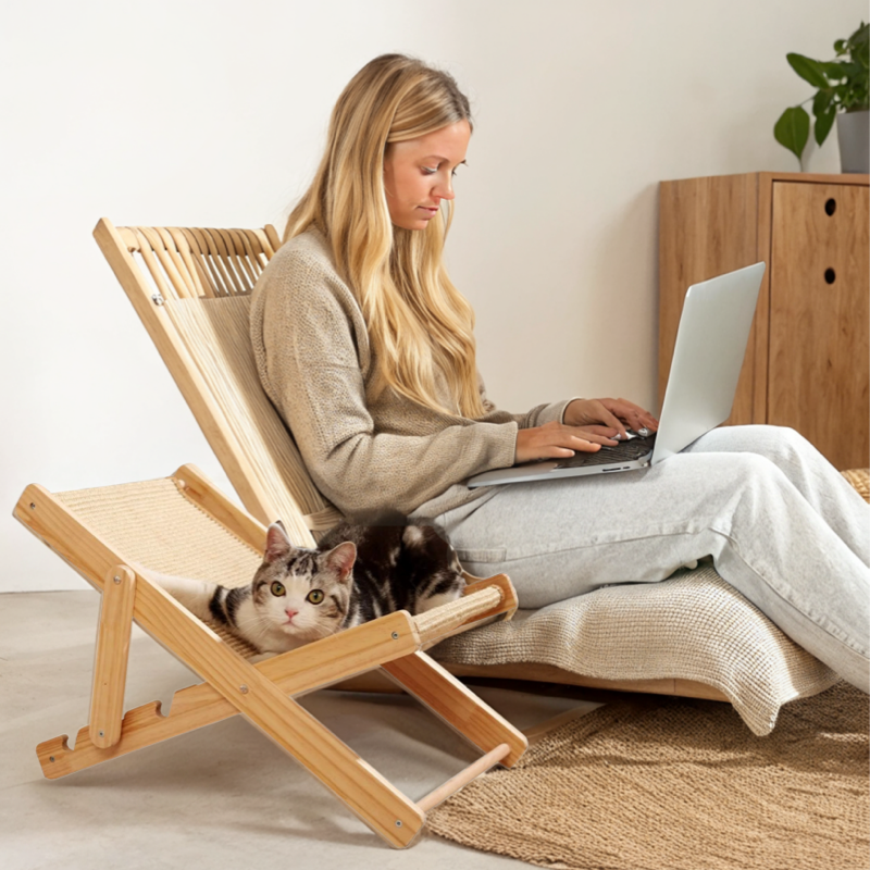 Sisal Cat Lounger Chair Scratch-Friendly Cat Bed