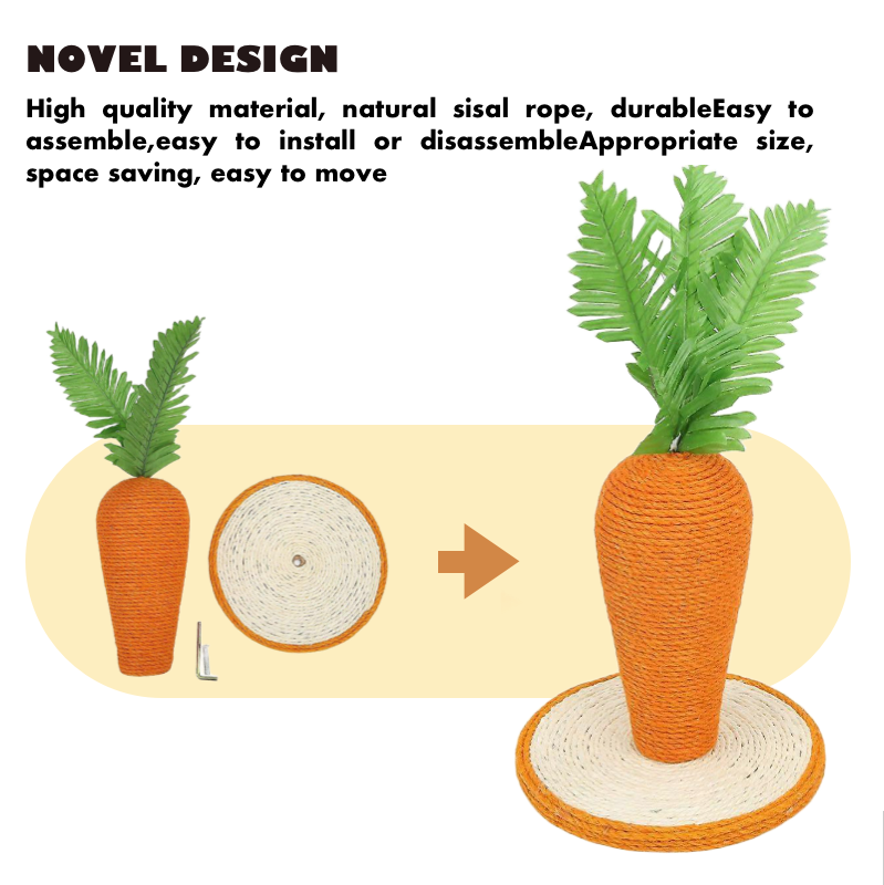 Carrot-shaped Cat Scratching Post Claw Scratcher