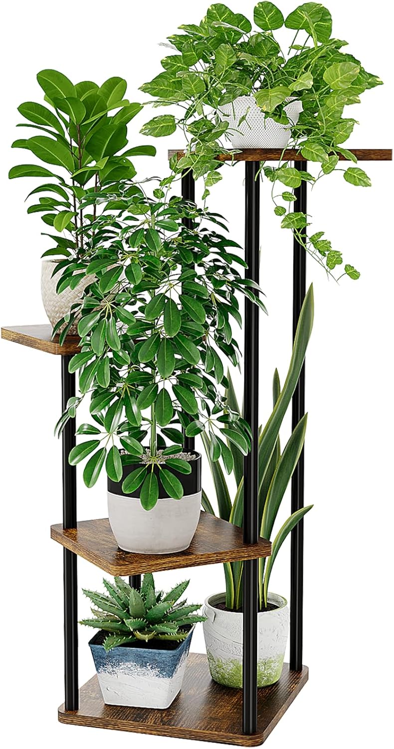 4-Tier Indoor Plant Stand Compact Corner Shelf
