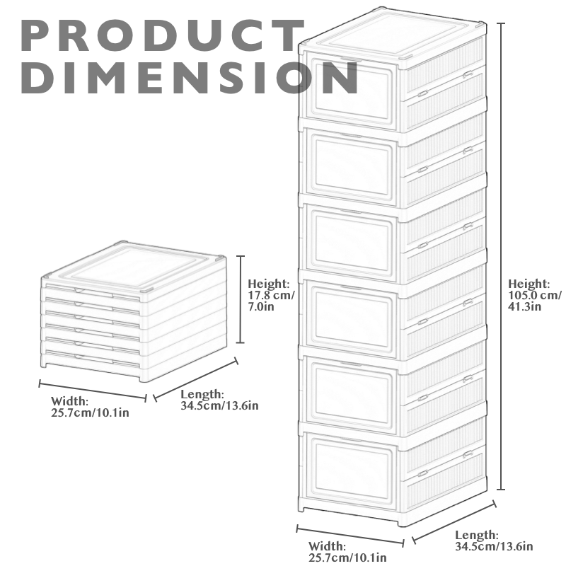 6-Tier Foldable Shoe Storage Box Unit