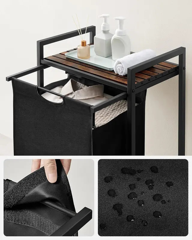 Laundry Basket with Storage Shelf