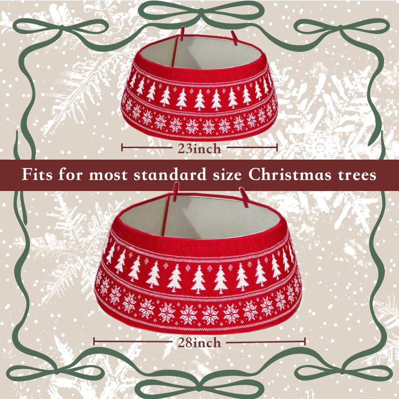Red Knitted Christmas Tree Collar Skirt
