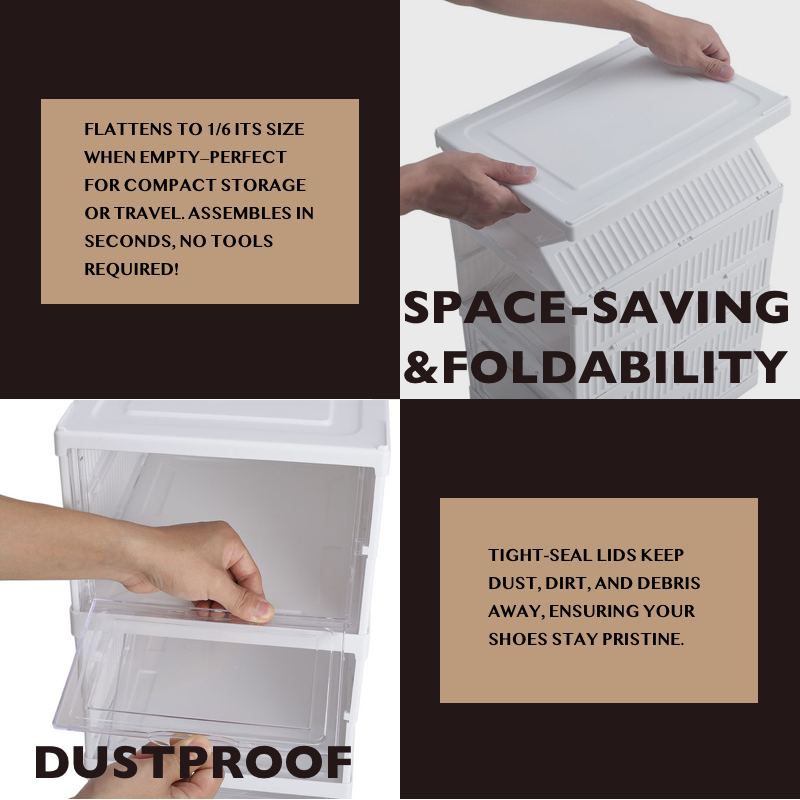 3-Tier Foldable Shoe Storage Box Unit