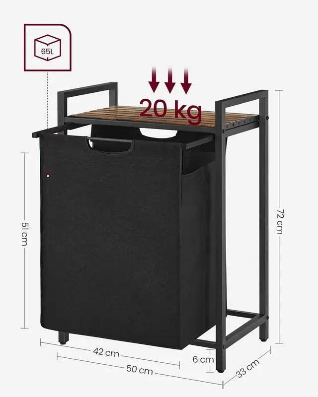 Laundry Basket with Storage Shelf