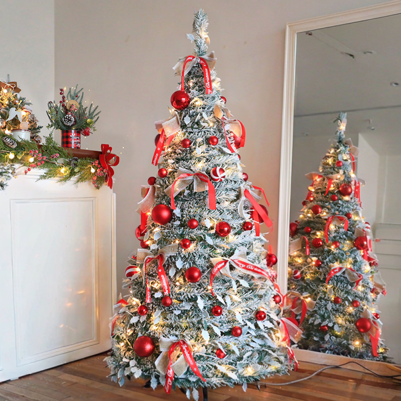 Pre-Lit Pop Up Christmas Tree with Baubles and LED Lights – Bronze