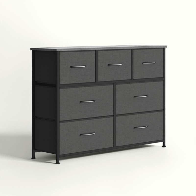 7 Fabric Drawer Chest of Drawers Clothes Storage Organiser, Gray