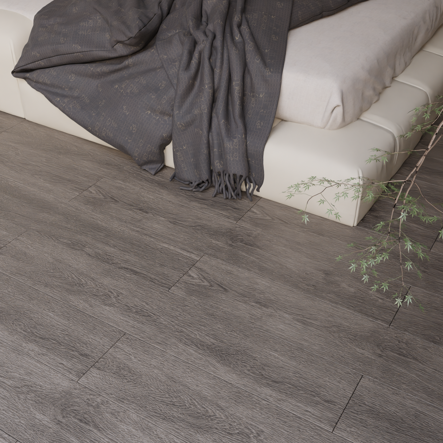 Rustic Wood Effect Woodgrain Self Adhesive Vinyl Plank PVC Flooring - Whisper Oak