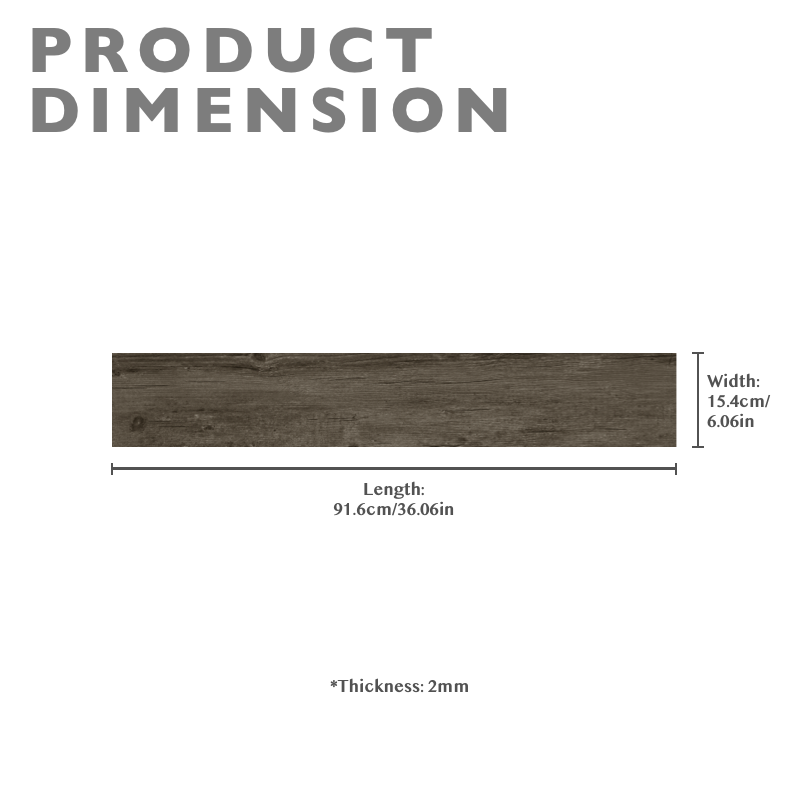 Rustic Wood Effect Woodgrain Self Adhesive Vinyl Plank PVC Flooring - Charcoal Legacy