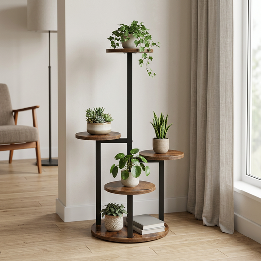 4-Tier Indoor Plant Stand Compact Corner Shelf