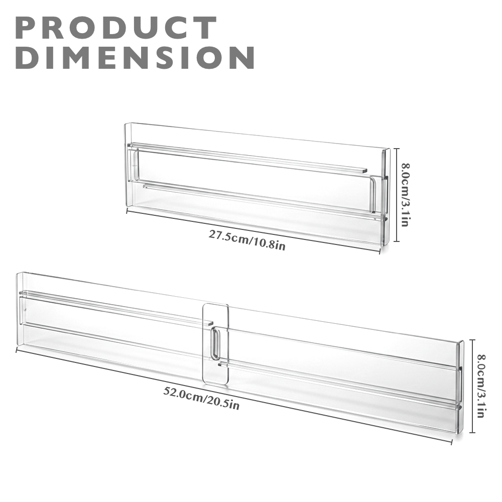 6 Pack Clear Drawer Dividers Set