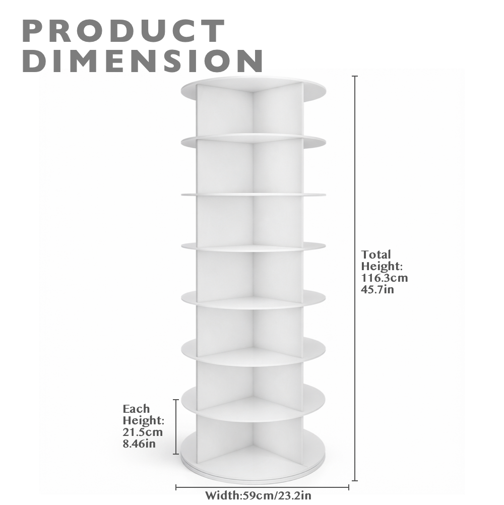 7-Tier 360° Rotating Display Rack Tower Lightweight