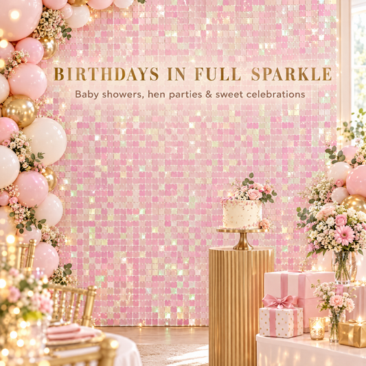 Sequin Backdrop Set for Party Photography- Pink
