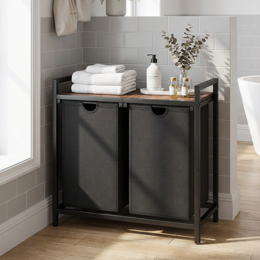 Laundry Basket with Top Shelf Pull-Out Hamper with Storage