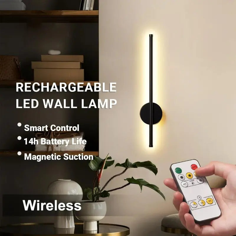 Modern LED Wall Light with Remote Control, Rechargeable