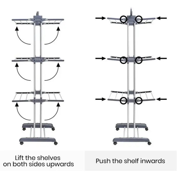 4 Tier Foldable and Adjustable Clothes Airer Drying Rack