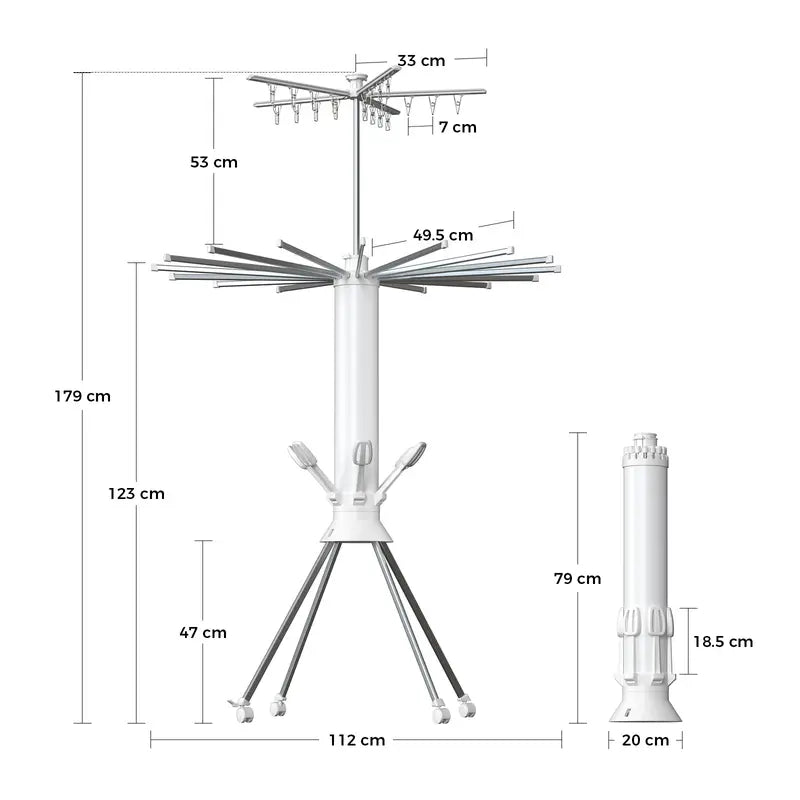 Octopus-Style Folding Drying Rack with Clips Compact