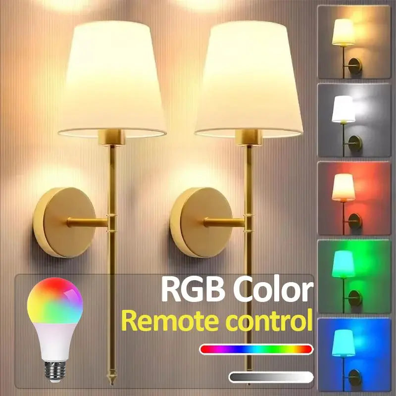 2pcs Rechargeable Wall Mounted Light, RGB Color
