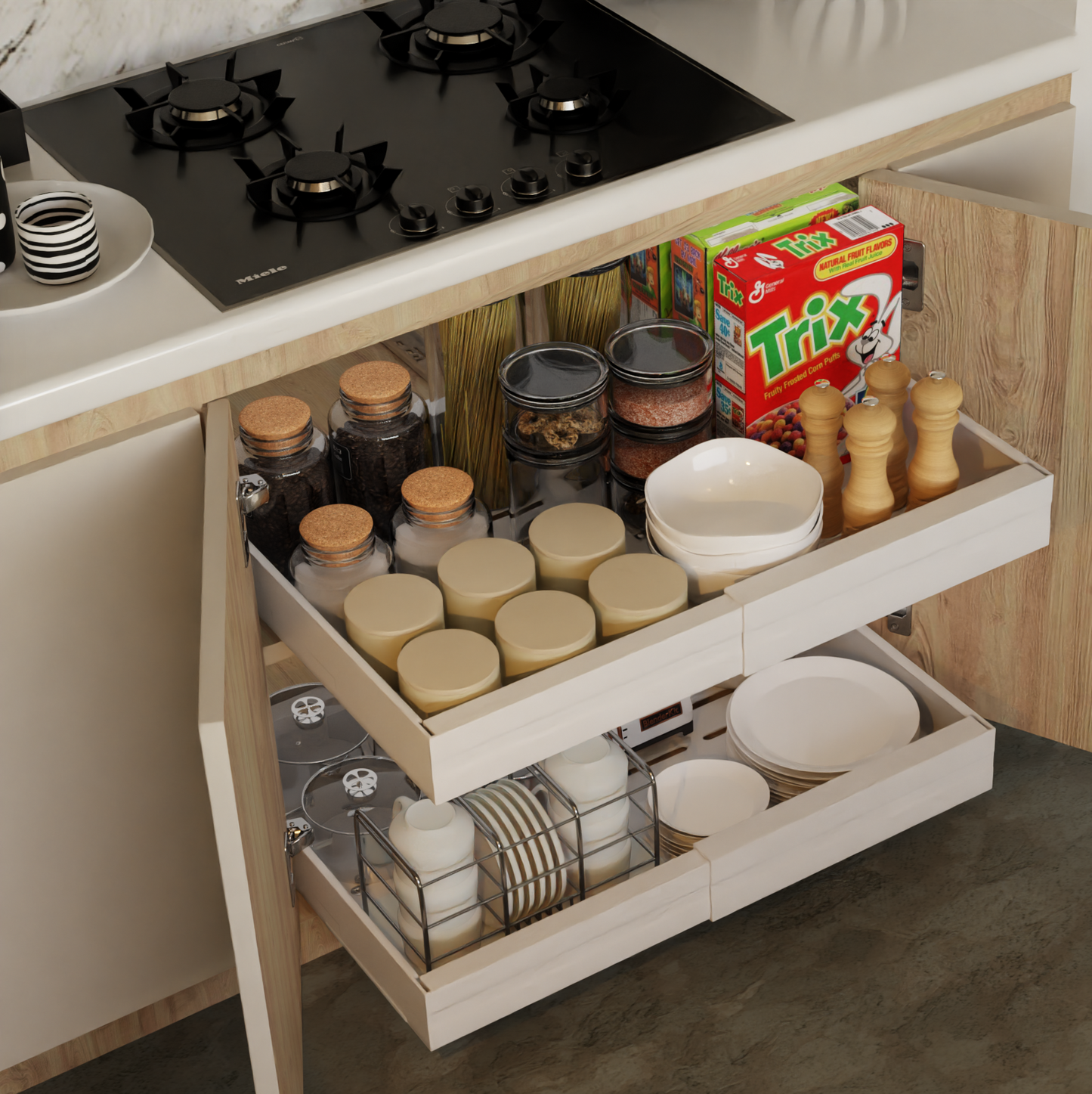 Expandable Pull Out Cabinet Organizer Slide Out Drawer - Large