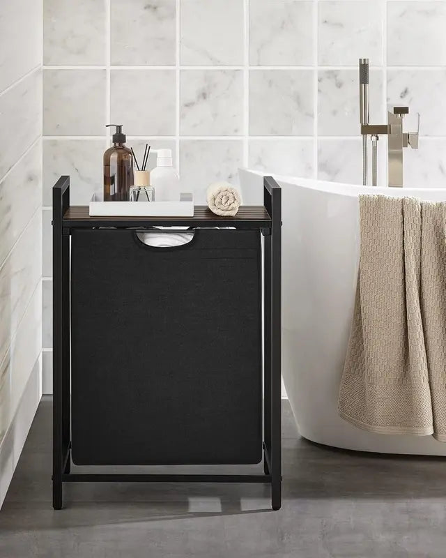Laundry Basket with Storage Shelf