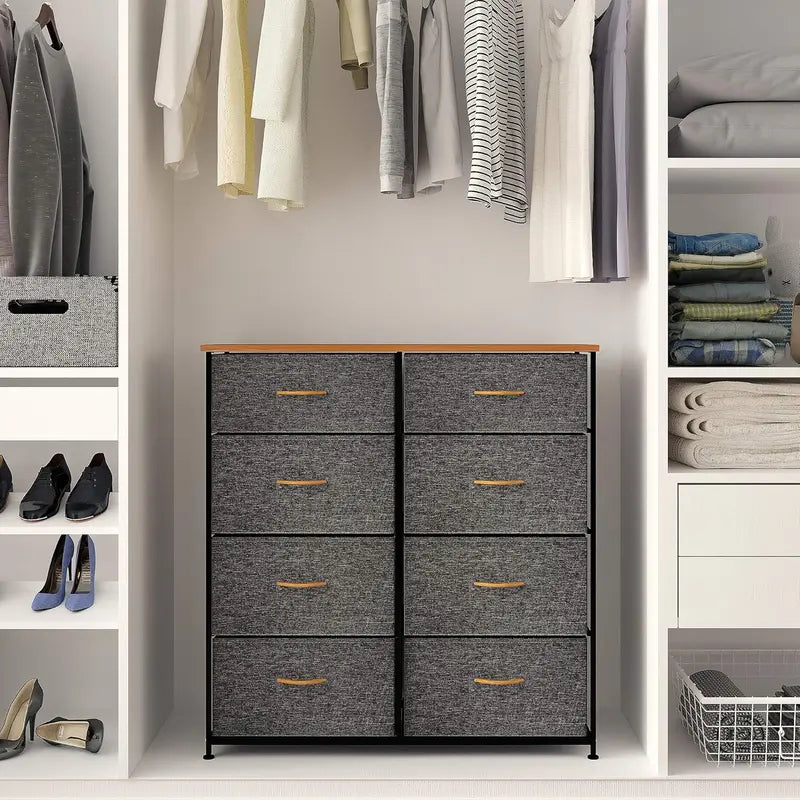 Chest of Drawers 8 Fabric Storage Drawer Unit Dresser