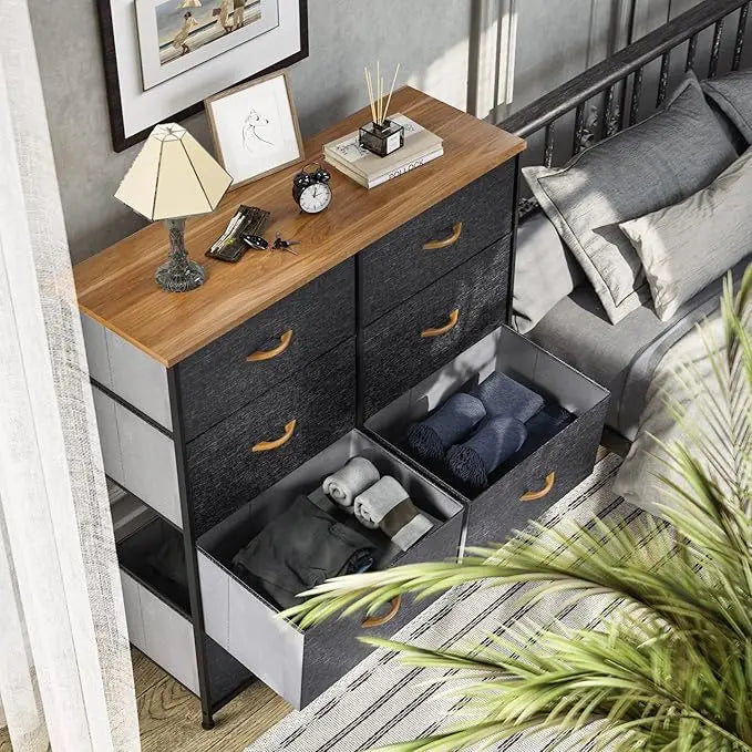 Chest of Drawers 8 Fabric Storage Drawer Unit Dresser