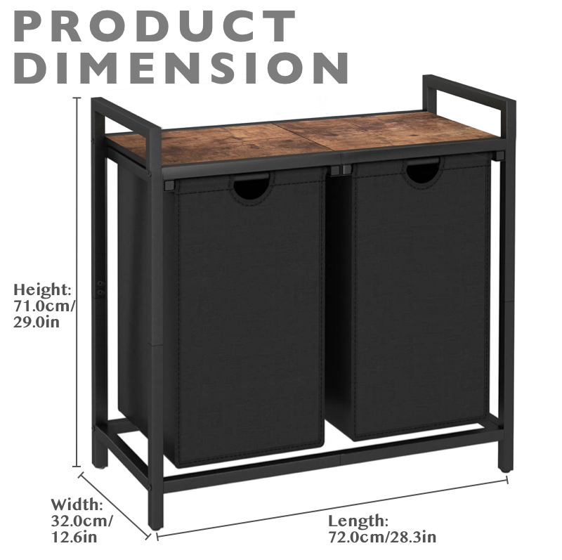 Laundry Basket with Top Shelf Pull-Out Hamper with Storage