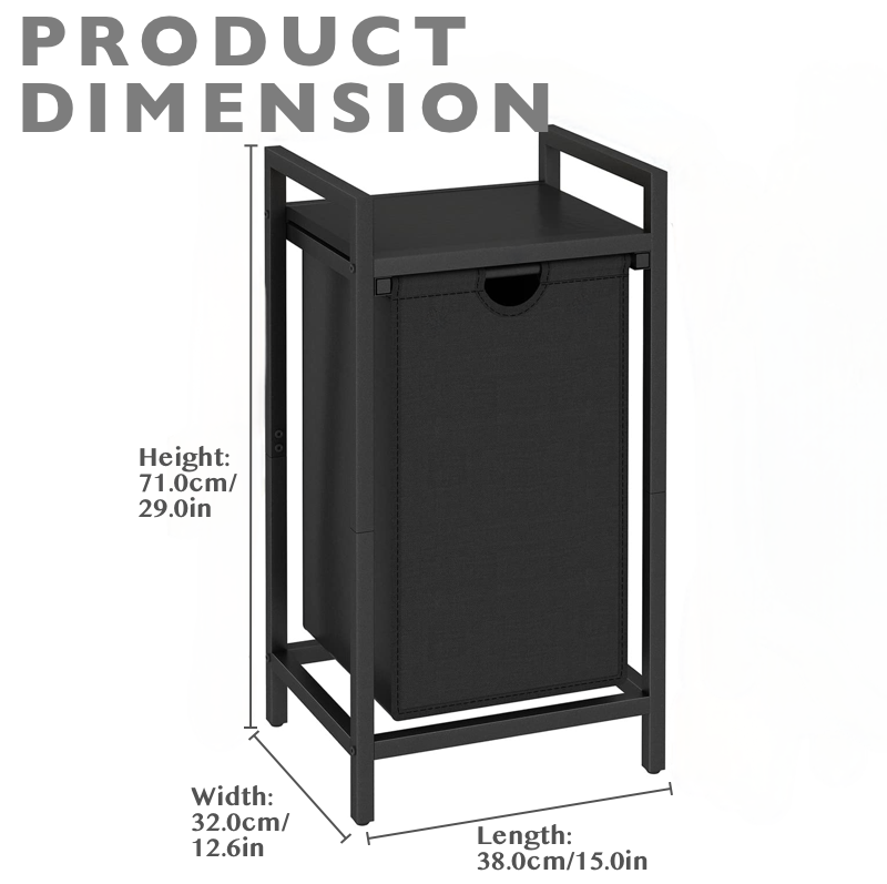 Laundry Basket with Top Shelf Pull-Out Hamper