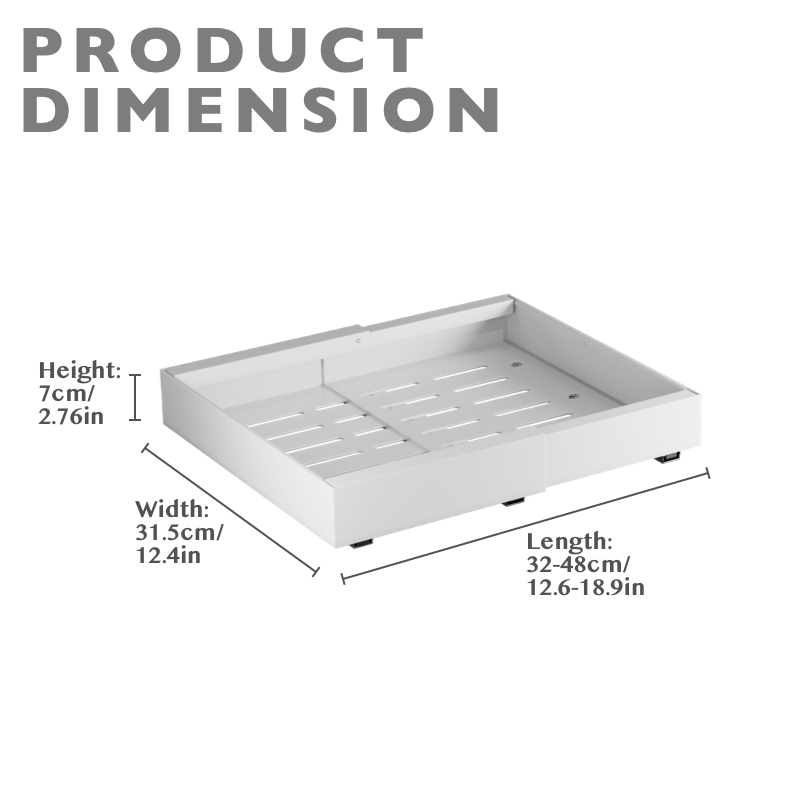 Expandable Pull Out Cabinet Organizer Slide Out Drawer - Medium
