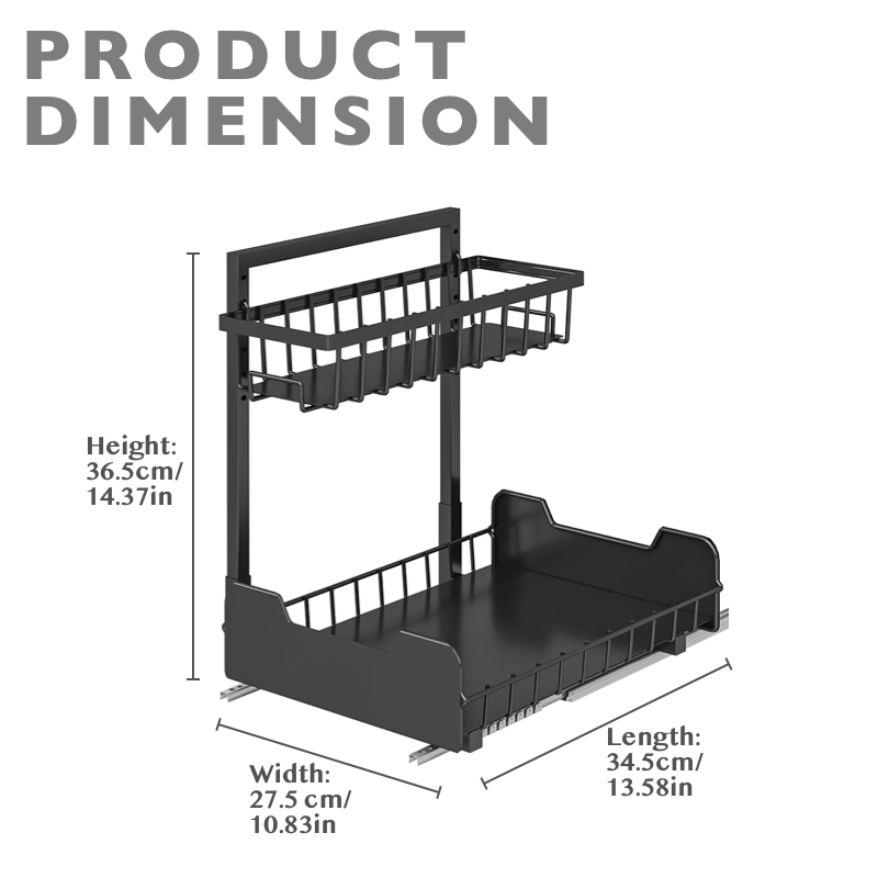 2-Tier L-Shaped Undersink Storage Organiser