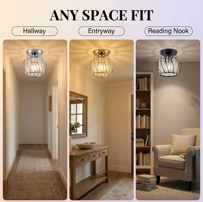 Modern Small Crystal Ceiling Light for Hallway