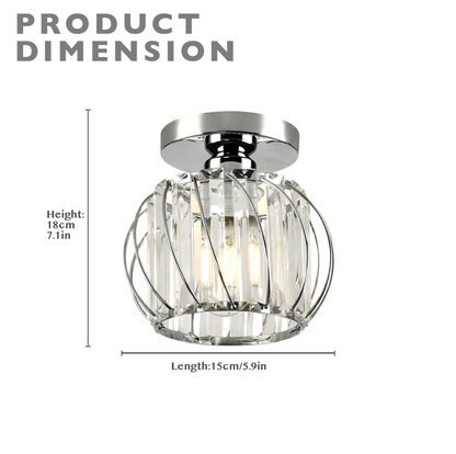 Modern Small Crystal Ceiling Light for Hallway