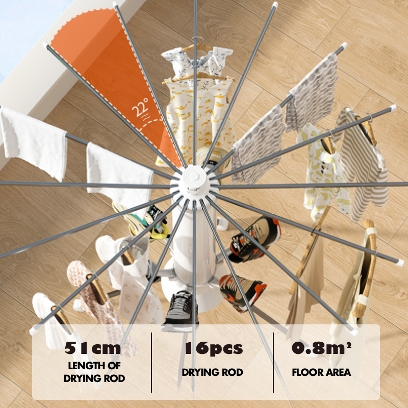 Octopus-Style Clothes Drying Rack with Clips Compact