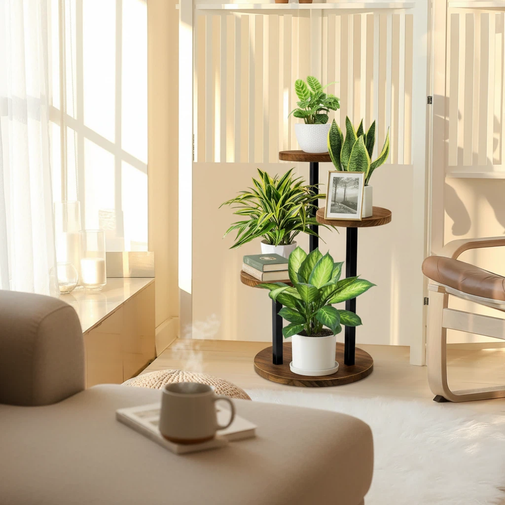 3-Tier Indoor Plant Stand Compact Corner Shelf