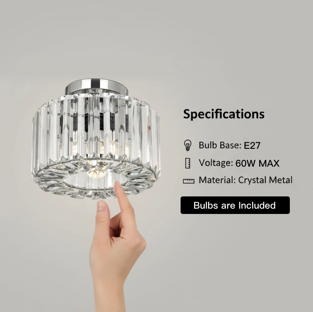 Industrial Crystal Ceiling Light