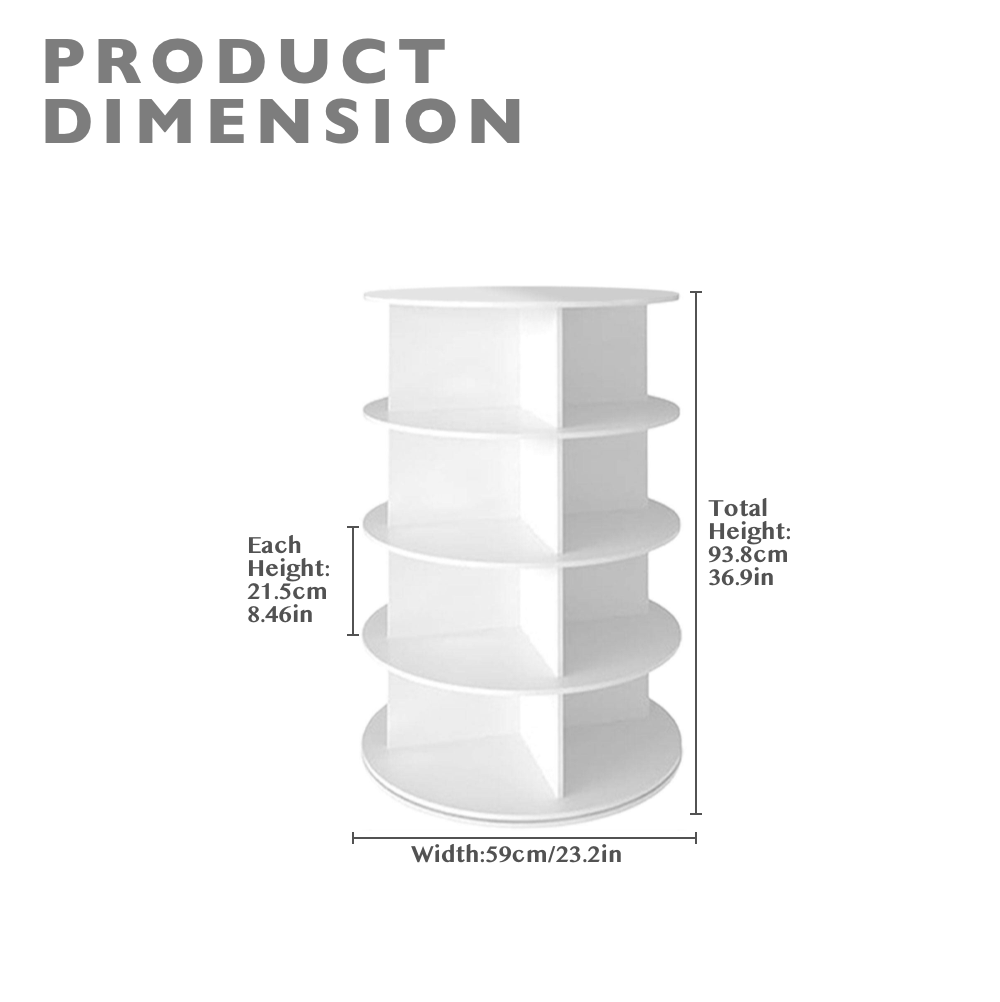 4-Tier 360° Rotating Display Rack Tower Lightweight