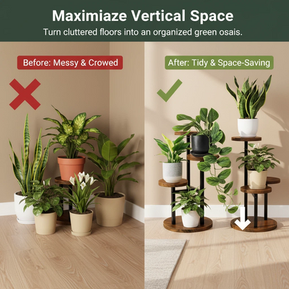 3-Tier Indoor Plant Stand Compact Corner Shelf