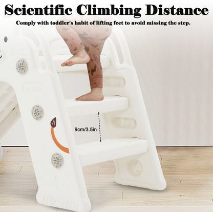 Foldable Indoor Slide for Toddler Grey and White