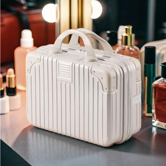 14-Inch Travel Cosmetic Case Makeup Carrying Organizer - White