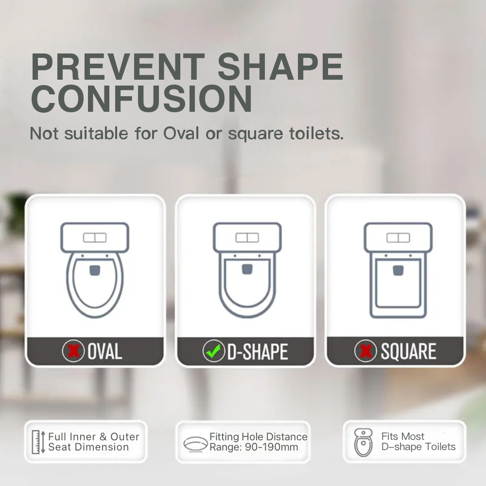 D Shape Quick Release Toilet Seat Soft Close
