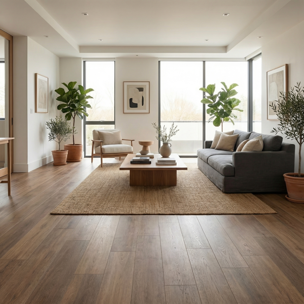 Rustic Wood Effect Woodgrain Self Adhesive Vinyl Plank PVC Flooring - Oak