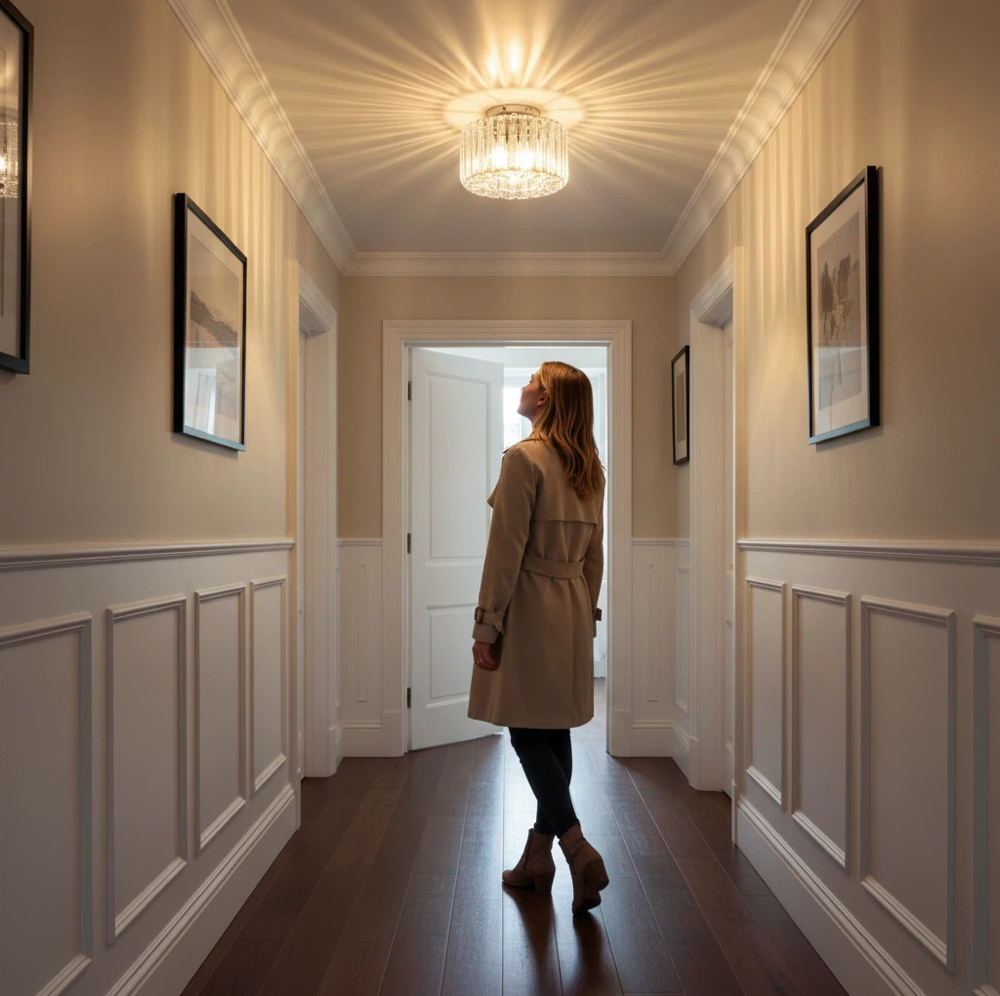 Industrial Crystal Ceiling Light